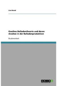 Goethes Balladentheorie und deren Ansätze in der Balladenproduktion