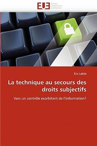Technique Au Secours Des Droits Subjectifs