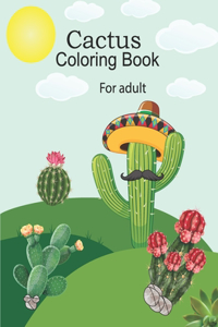 Cactus coloring book for adult