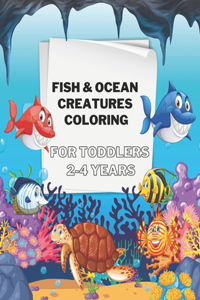 fish & Ocean Creatures coloring for toddlers 2-4 years