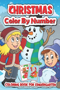 Christmas color by number coloring book for kindergarten