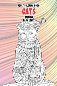 Adult Coloring Books Animals Easy Level - Cats