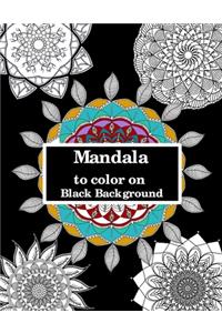 Mandala to color on Black Background