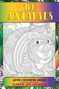 Adult Coloring Books Flowers and Animals - 100 Animals