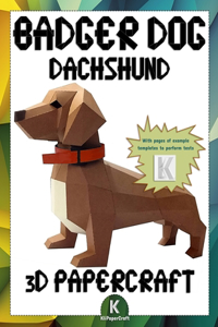 3D Papercraft Badger Dog Dachshund