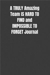A TRULY Amazing Team IS HARD TO FIND and IMPOSSIBLE TO FORGET Journal