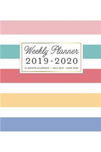 Weekly Planner 2019 - 2020 12-Month Academic, July 2019 - June 2020