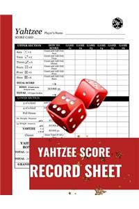 Yahtzee Score Record Sheet