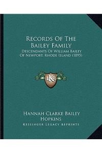 Records Of The Bailey Family