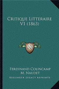 Critique Litteraire V1 (1863)