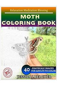 Moth Coloring Book for Adults Relaxation Meditation Blessing