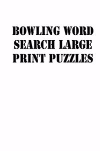 Bowling Word Search Large print puzzles