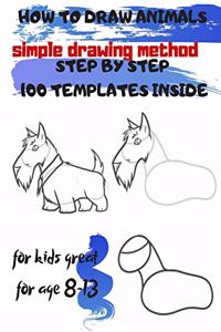 HOW TO DRAW ANIMALS simple drawing method STEP BY STEP 100 TEMPLATES INSIDE