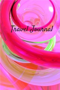 Travel Journal - 6x9 inch blank lined journal pink swirl abstract cover