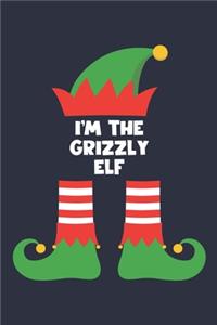 Grizzly Elf Notebook - Funny Christmas Gift for Grizzly Diary - Family Xmas Holiday Journal