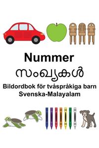 Svenska-Malayalam Nummer/സംഖ്യകൾ Bildordbok för tvåspråkiga barn