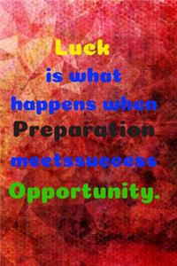 Luck Is What Happens When Preparation Meetssuccess Opportunity.
