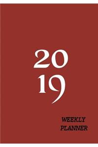 2019 Weekly Planner: Burnt Umber Planner