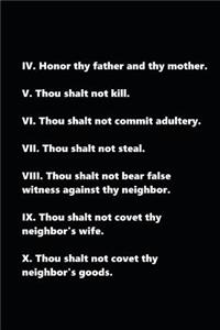 2019 Weekly Planner Religious Theme Last 7 Commandments Traditional Black White