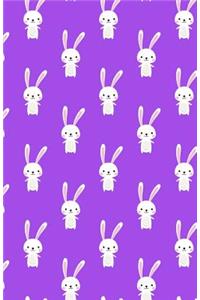 Journal Notebook For Animal Lovers - Cute Rabbit Pattern - Mauve