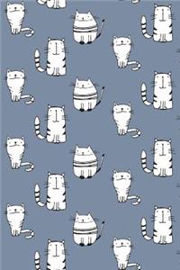 Bullet Journal Notebook for Cat Lovers Sketchy Cats Pattern 10