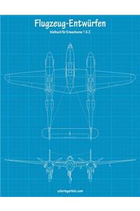 Malbuch mit Flugzeug-Entwürfen für Erwachsene 1 & 2