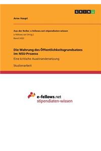 Die Wahrung des Öffentlichkeitsgrundsatzes im NSU-Prozess