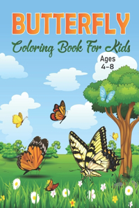 Butterfly Coloring Book For Kids Ages 4-8