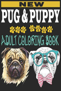pug and puppy adult coloring book
