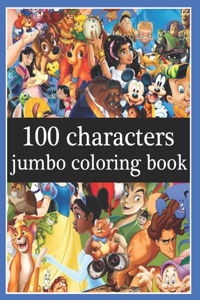 100 Characters Jumbo Coloring Book