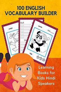 100 English Vocabulary Builder Learning Books for Kids Hindi Speakers