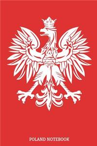 Poland Notebook: Polen Reise Logbuch - Polska Herb Notizbuch - Warsaw - Tagebuch Polnisch Flagge Journal - DIN A5 Kariert 110 Seiten Notizblock