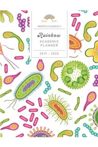 Monthly & Weekly Rainbow Academic Planner 2019 - 2020
