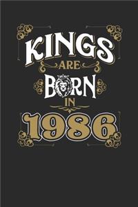 Kings Are Born In 1986: Small Lined Notebook (6 X 9 -120 Pages) for Birthday Gift Idea for Women and Men