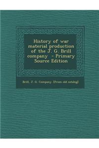 History of War Material Production of the J. G. Brill Company