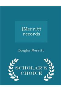 [Merritt Records - Scholar's Choice Edition
