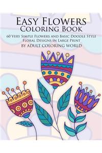 Easy Flowers Coloring Book