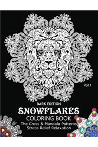 Snowflake Coloring Book Dark Edition Vol.1