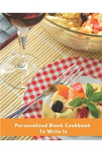 Personalized Blank Cookbook To Write In