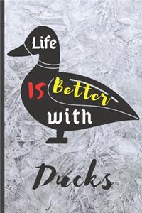 Blank Vegan Recipe Book to Write In - Life Is Better With Ducks
