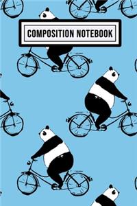 Panda Wide Ruled Composition Notebook