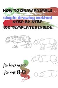 HOW TO DRAW ANIMALS simple drawing method STEP BY STEP 100 TEMPLATES INSIDE