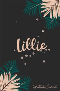 Lillie Gratitude Journal: Pretty Daily Gratitude Personalized Journal For Women With Name And Fern Leaves