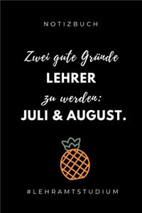 Notizbuch Zwei Gute Gründe Lehrer Zu Werden