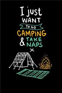 I Just Want To Go Camping & Take Naps: 120 Pages I 6x9 I Monthly Planner I Funny Camping, Tent & Hiking Gifts + Apparel