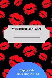 Cute Lips Theme Wide Ruled Line Paper