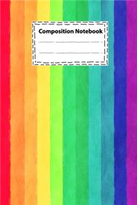 Composition notebook Vintage Rainbow watercolor for Teachers Students Kids and Teens