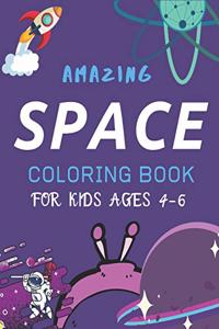 Amazing Space Coloring Book for Kids Ages 4-6