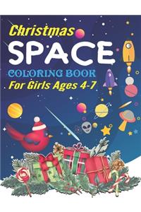 Christmas Space Coloring Book For Girls Ages 4-7