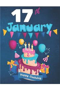 17th January Happy Birthday Notebook Journal
